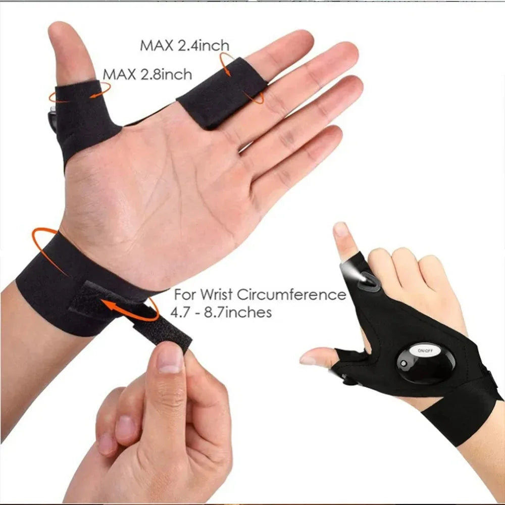 Fishing Equipment Accessories Glove with Led Fingerless Cycling Gloves with Lights Gloves for Light Fingers Mittens Apparel