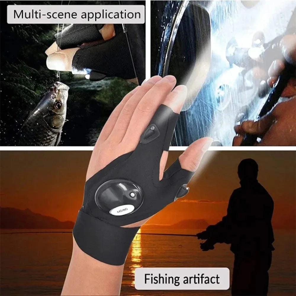 Fishing Equipment Accessories Glove with Led Fingerless Cycling Gloves with Lights Gloves for Light Fingers Mittens Apparel